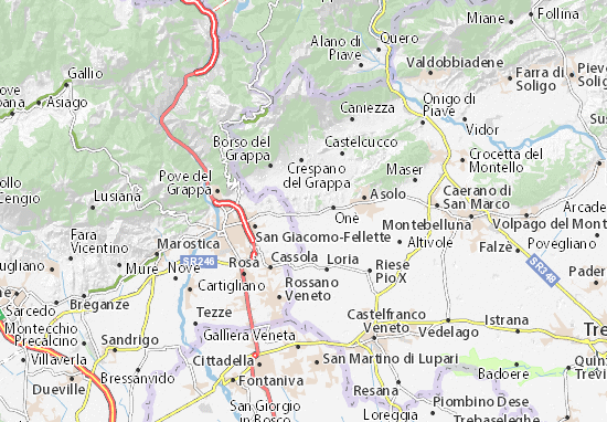 Karte Stadtplan San Zenone degli Ezzelini