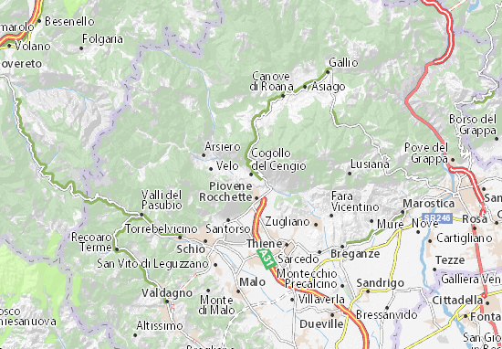 Karte Stadtplan Cogollo del Cengio