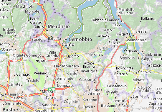 Kaart Plattegrond Montorfano