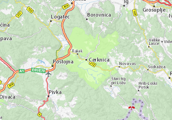 Karte Stadtplan Cerknica