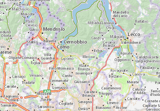 Karte Stadtplan Albese con Cassano