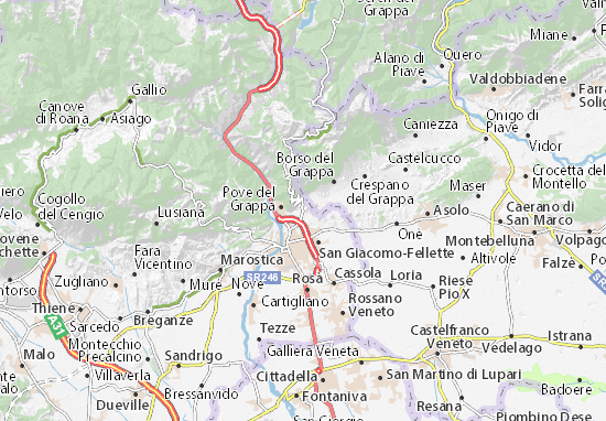 Karte Stadtplan Romano d&#x27;Ezzelino