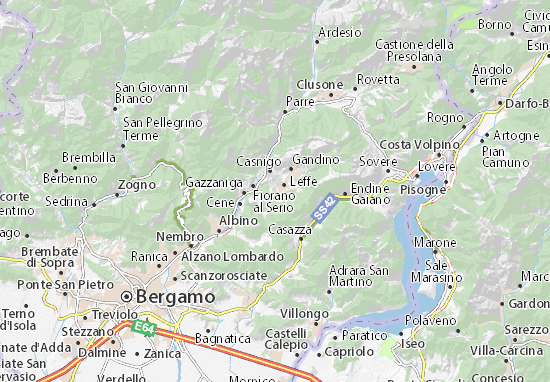 Kaart Plattegrond Fiorano al Serio