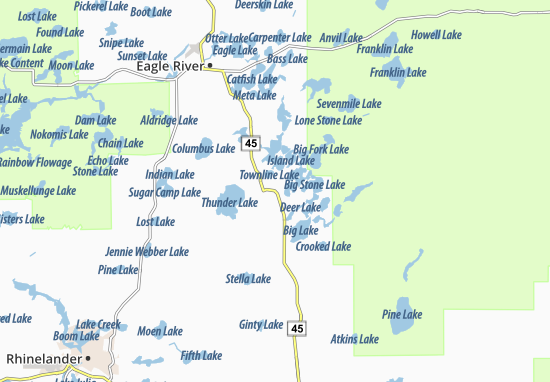 Mapa Three Lakes