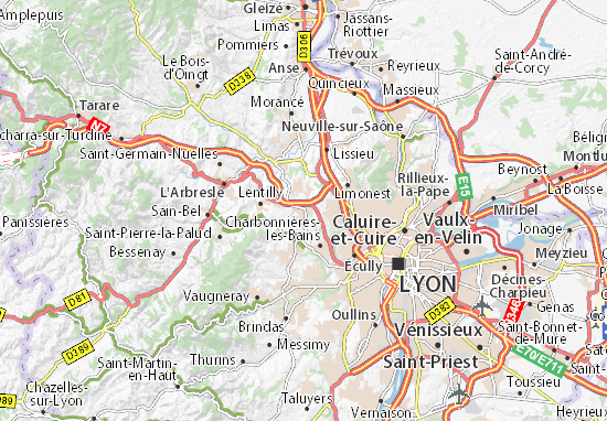 Kaart Plattegrond La Tour-de-Salvagny