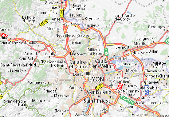 Kaart Plattegrond Saint-Cyr-au-Mont-d&#x27;Or