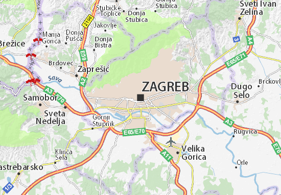 zagreb mapa Map of Zagreb   Michelin Zagreb map   ViaMichelin zagreb mapa