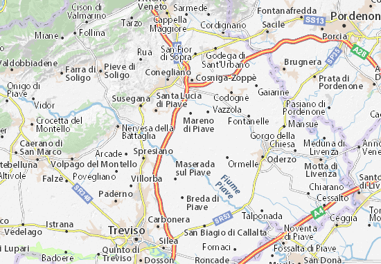 Karte Stadtplan Tezze