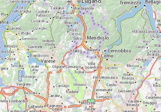 Karte Stadtplan Uggiate-Trevano