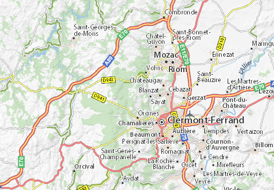 Karte Stadtplan Chanat-la-Mouteyre