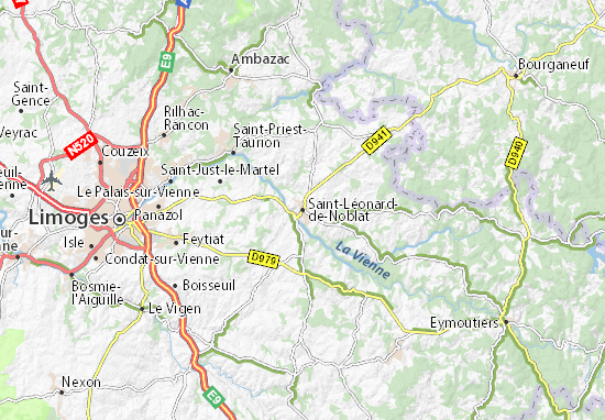 Mapa Saint-Léonard-de-Noblat