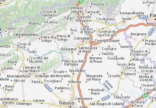 Karte Stadtplan Santa Lucia di Piave