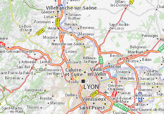 Mappe-Piantine Couzon-au-Mont-d&#x27;Or