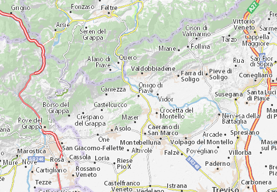 Kaart Plattegrond Onigo di Piave