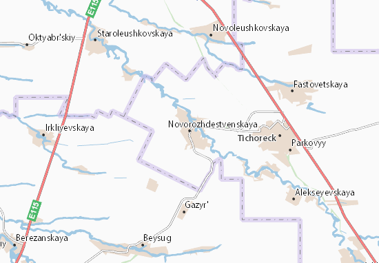 Kaart Plattegrond Novorozhdestvenskaya