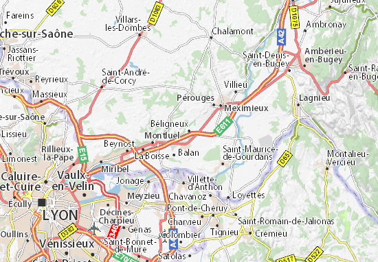 Béligneux Map