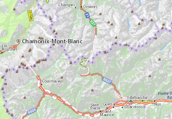 Karte Stadtplan Col du Grand Saint-Bernard