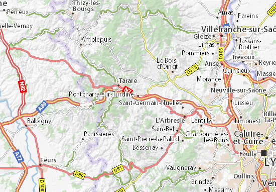 Karte Stadtplan Pontcharra-sur-Turdine