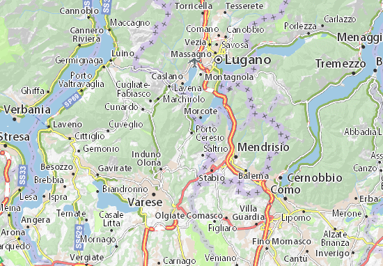 Kaart Plattegrond Porto Ceresio