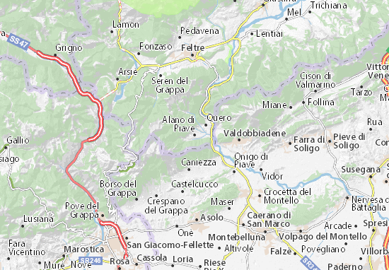 Karte Stadtplan Alano di Piave