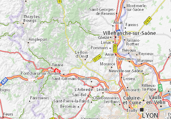 Karte Stadtplan Le Bois-d&#x27;Oingt