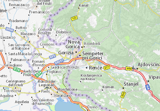 Mapa Plano Šempeter pri Gorici
