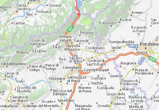 Mapa Colle Umberto
