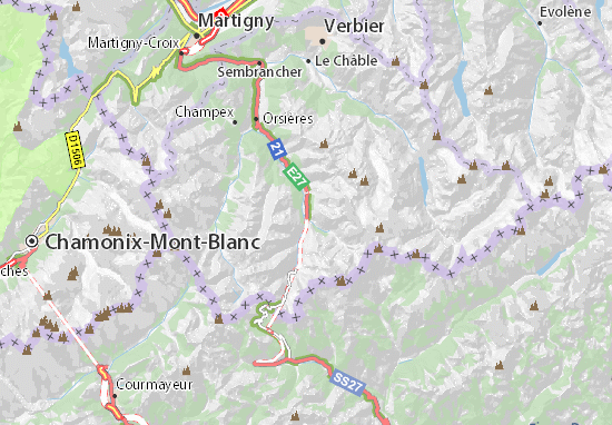 Kaart Plattegrond Bourg-Saint-Pierre