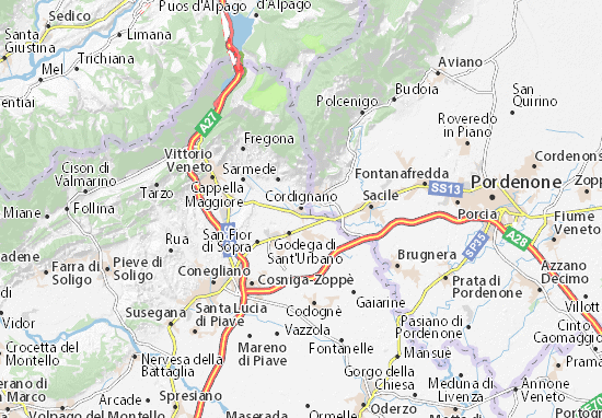 Mapa Cordignano
