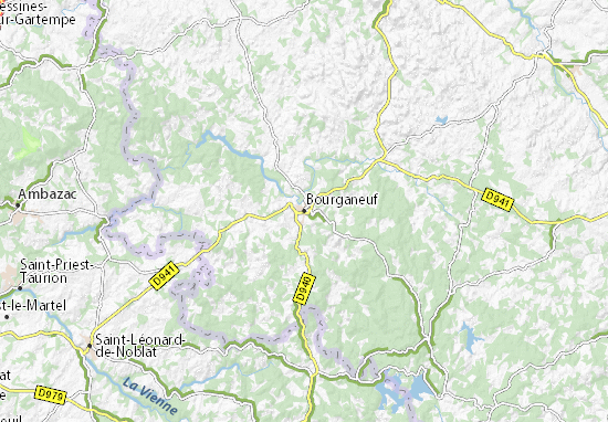 Mapa Bourganeuf