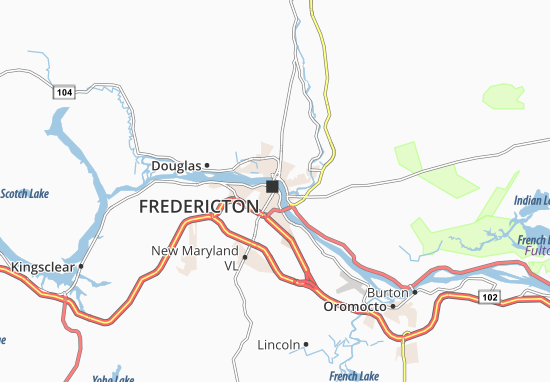 Kaart Plattegrond Fredericton