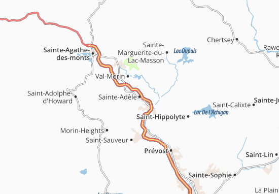 Karte Stadtplan Sainte-Adèle