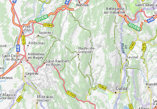 Mapa Hauteville-Lompnes
