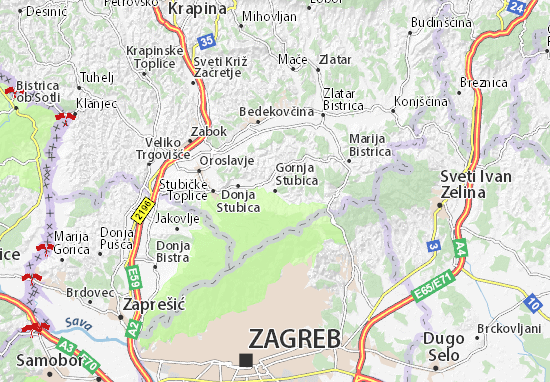Karte Stadtplan Gornja Stubica