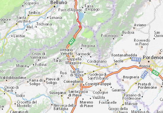 Karte Stadtplan Cappella Maggiore