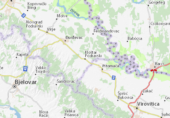 Mapa Kloštar Podravski