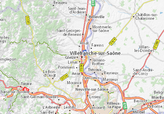 Karte Stadtplan Villefranche-sur-Saône
