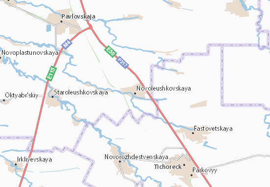 Karte Stadtplan Novoleushkovskaya