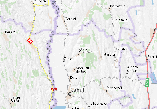 Mapa Baurci-Moldoveni