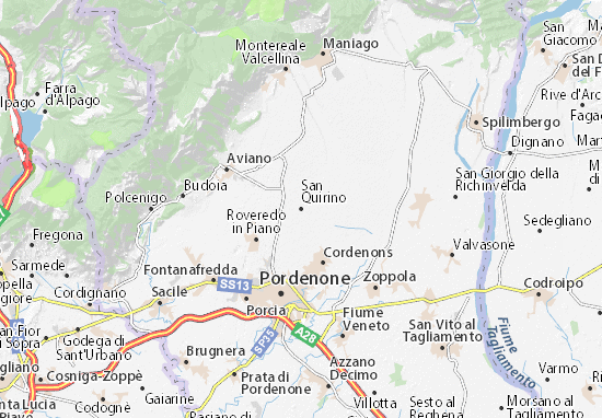 Karte Stadtplan San Quirino