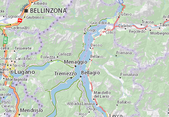 lago di como karta Map of Lago di Como   Michelin Lago di Como map   ViaMichelin lago di como karta