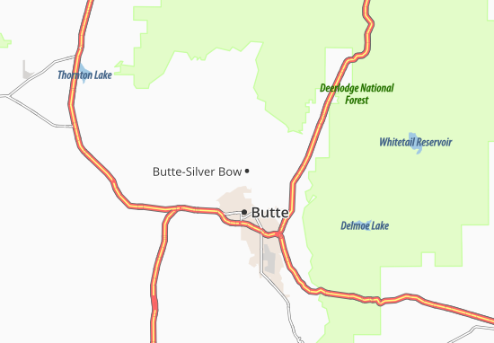 Kaart Plattegrond Butte-Silver Bow