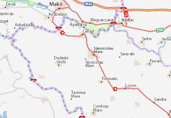 Karte Stadtplan Sînnicolau Mare
