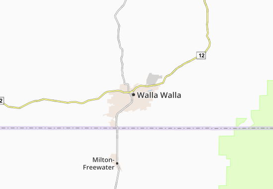 Kaart Plattegrond Walla Walla