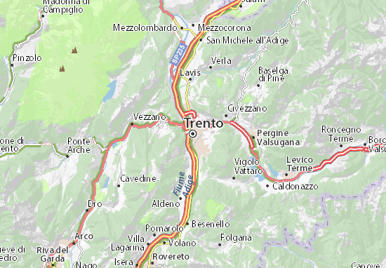 Karte Stadtplan Trento