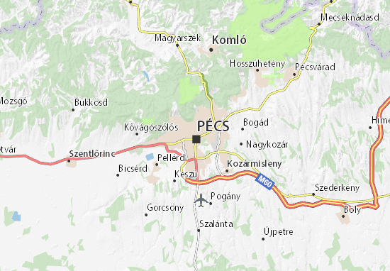 Karte Stadtplan Pécs