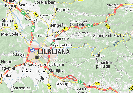 Kaart Plattegrond Dol pri Ljubljani