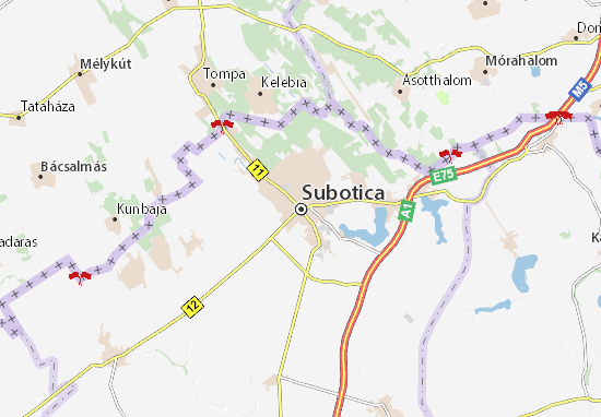 Kaart Plattegrond Subotica