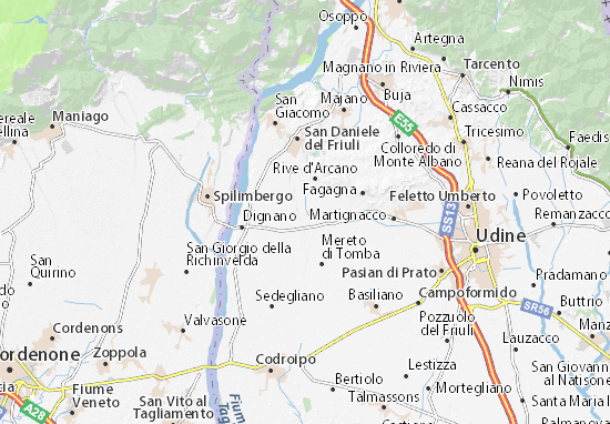 Karte Stadtplan Coseano
