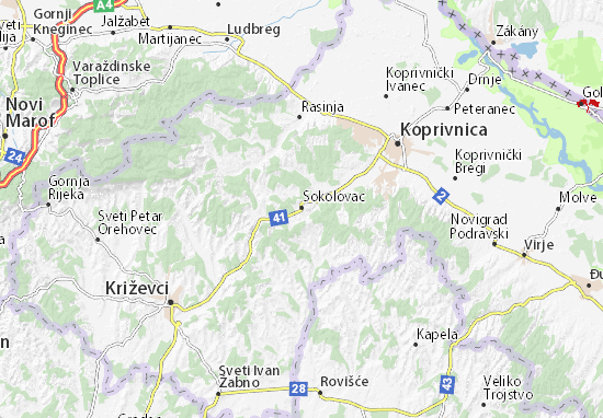 Sokolovac Map